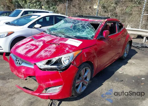 2012 Hyundai Veloster Base W/Red/Black z USA, uszkodzony, nr VIN KMHTC6AD7CU081791